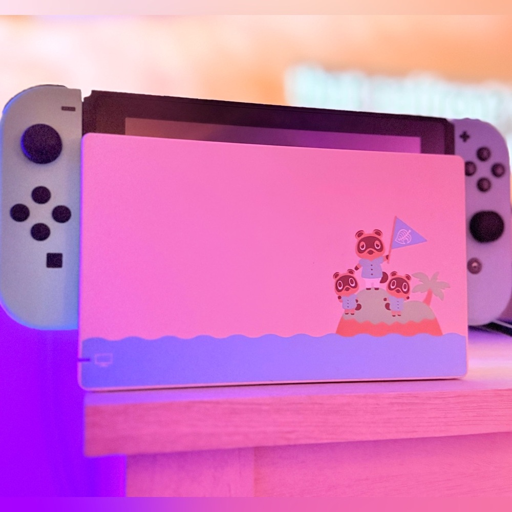 ♥ ANIMAL CROSSING ACNH NINTENDO SWITCH CONSOLE WITH DOCK + CHARGER ♥